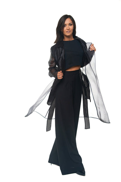 Elegant Organza Ladies Trench Coat.