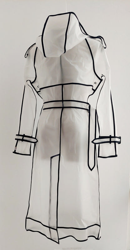 The classic translucent trenchcoat. Womans Avant-Garde Raincoat.