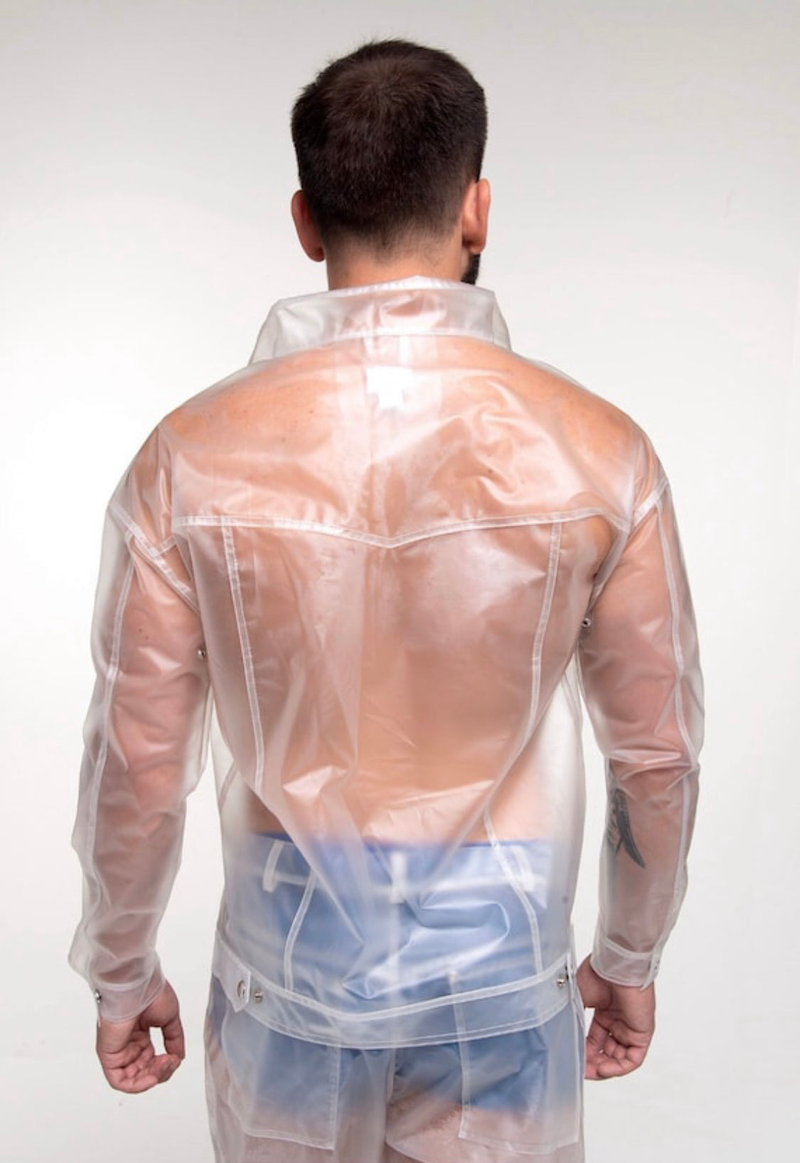 Translucent Men's TPU Costume! Clear Jacket and Pants set!