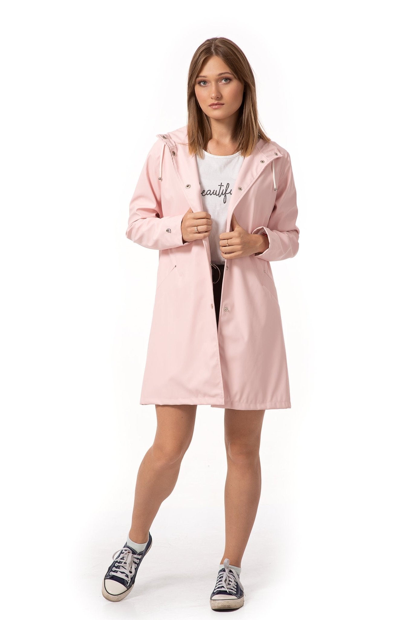 Vegan Leather Classic Raincoat.