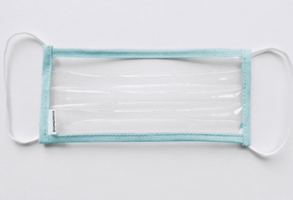 Clear vinyl face cover with different colors of trim. Unique and created to keep you  safe accessory!