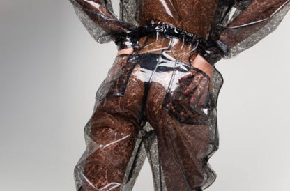 Tinted TPU Overalls — Unisex Jumpsuit & Long Sleeve Colored Romper — Avant-Garde Clear PVC Boiler Suit by Domdrich Studio
