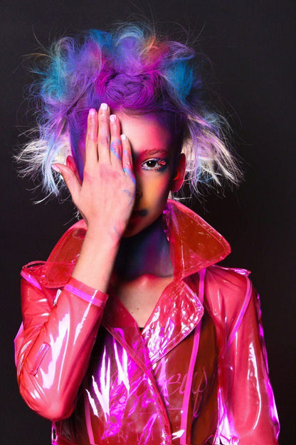 Kids Vinyl Biker jacket. Kids Rain Jacket.