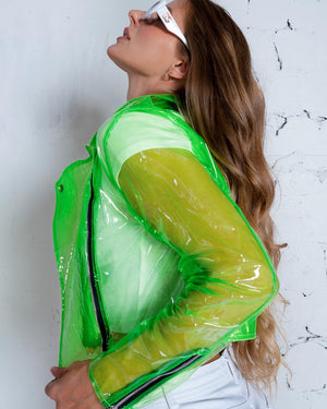 Cropped TPU Transparent Jacket. Stylish Rain Jacket !