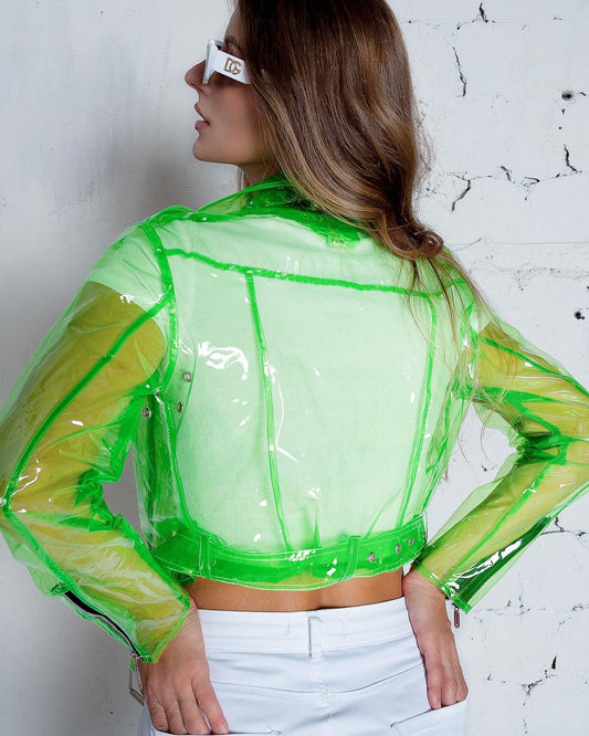 Cropped TPU Transparent Jacket. Stylish Rain Jacket !