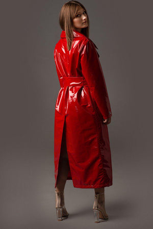 Ladies Stylish Vegan Leather Trench Coat. – DOMDRICH