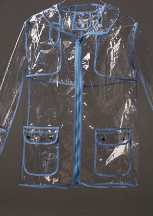 Ladies Transparent PVC Sport Rain Jacket.